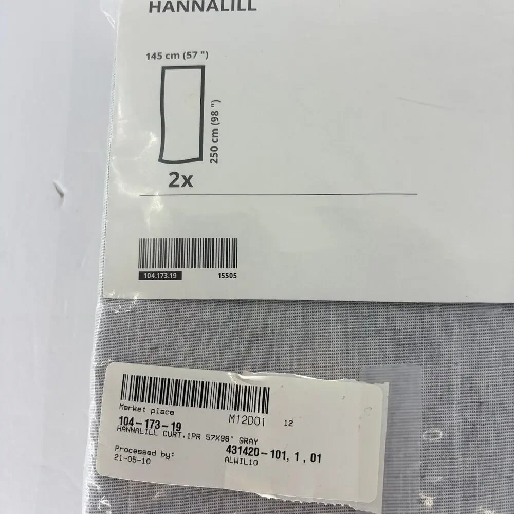 IKEA HANNALILL Curtains 1 Pair Gray 57x98